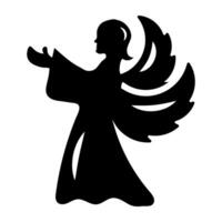 A glyph style icon of an icarus vector