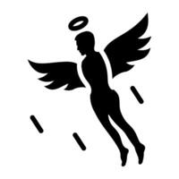Icarus wings solid style icon vector