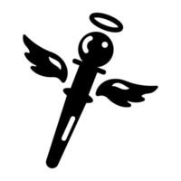 Icarus wings solid style icon vector