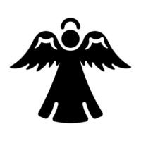 A glyph style icon of an icarus vector