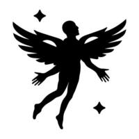 Icarus wings solid style icon vector