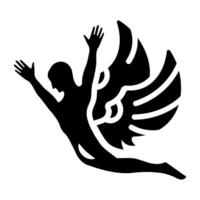 Icarus wings solid style icon vector