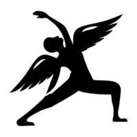 A glyph style icon of an icarus vector