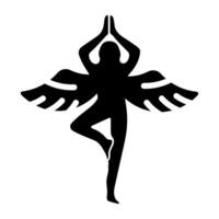 A glyph style icon of an icarus vector