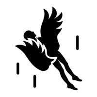 Icarus wings solid style icon vector