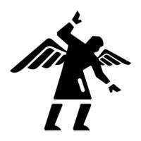 Icarus wings solid style icon vector