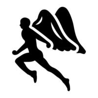 Icarus wings solid style icon vector