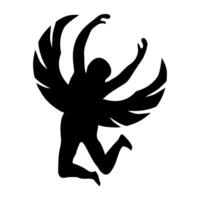 Icarus wings solid style icon vector