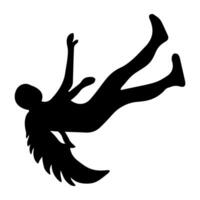 Icarus wings solid style icon vector