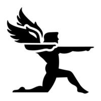 Icarus wings solid style icon vector