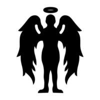 A glyph style icon of an icarus vector