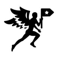 Icarus wings solid style icon vector