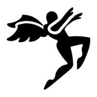 Icarus wings solid style icon vector
