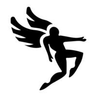 Icarus wings solid style icon vector