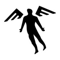 Icarus wings solid style icon vector