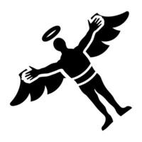 Icarus wings solid style icon vector