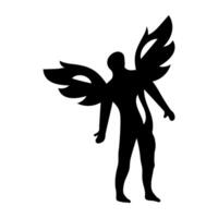 A glyph style icon of an icarus vector