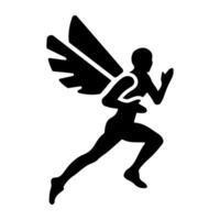 Icarus wings solid style icon vector