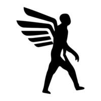 Icarus wings solid style icon vector