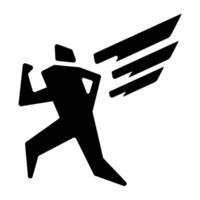 Icarus wings solid style icon vector