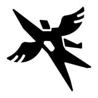 Icarus wings solid style icon vector