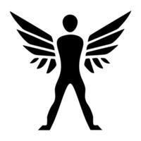 Icarus wings solid style icon vector