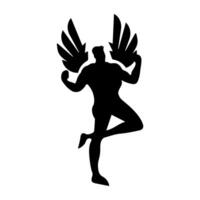 A glyph style icon of an icarus vector