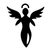 A glyph style icon of an icarus vector
