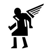 A glyph style icon of an icarus vector