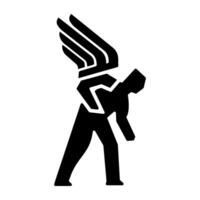 A glyph icon of flying angeless vector