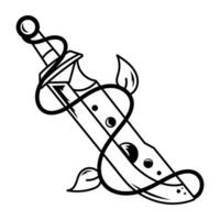 A line style icon of fantasy sword vector