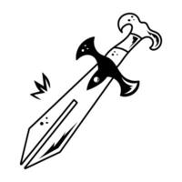 A line style icon of fantasy sword vector