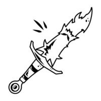 A line style icon of fantasy sword vector