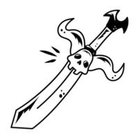 A line style icon of fantasy sword vector