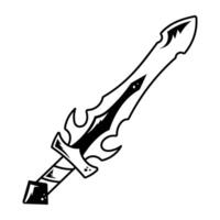 A line style icon of fantasy sword vector