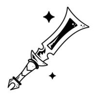 A line style icon of fantasy sword vector