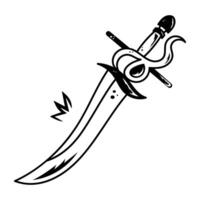 Magic sword icon designed in outline style vector