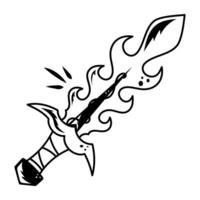 Magic sword icon designed in outline style vector