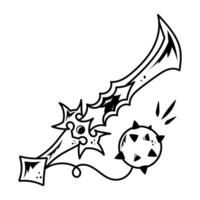 Magic sword icon designed in outline style vector