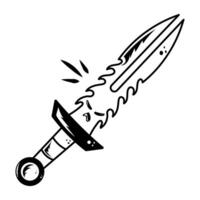 Magic sword icon designed in outline style vector