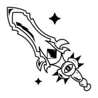 Magic sword icon designed in outline style vector