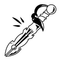 Magic sword icon designed in outline style vector