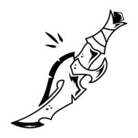 Magic sword icon designed in outline style vector