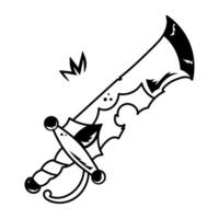 Magic sword icon designed in outline style vector