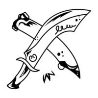 Magic sword icon designed in outline style vector