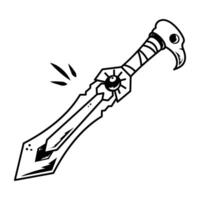 Magic sword icon designed in outline style vector