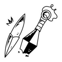 Magic sword icon designed in outline style vector
