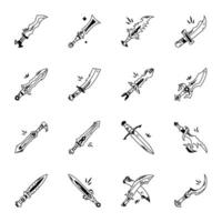 Magic sword icon designed in outline style vector