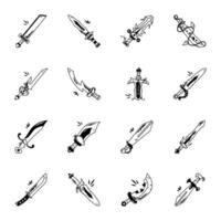 Magic sword icon designed in outline style vector