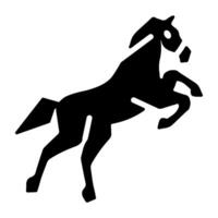 A solid style icon of equestrian jumping vector